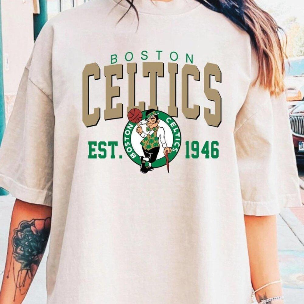 From The 1990S, Retro Style   Boston Celtics 1946 Basketball Shirt